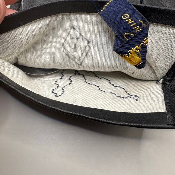 VTG Leather Gloves Black Embroidered Pure Silk Lined Made in France XS 7 NOS - Picture 7 of 13